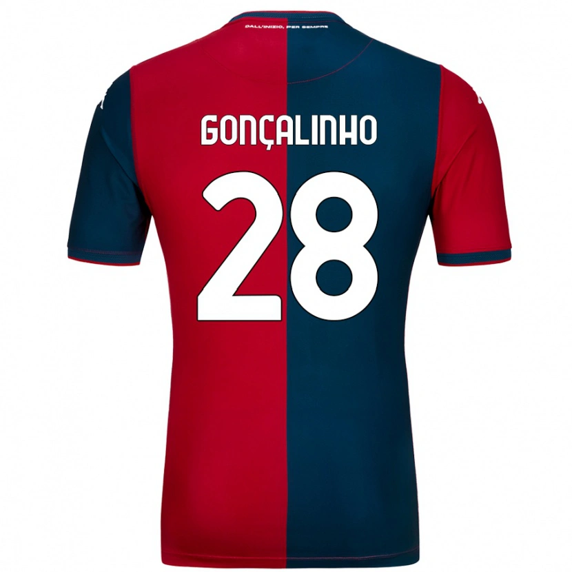 Danxen Kinderen João Gonçalinho #28 Rood Donkerblauw Thuisshirt Thuistenue 2024/25 T-Shirt