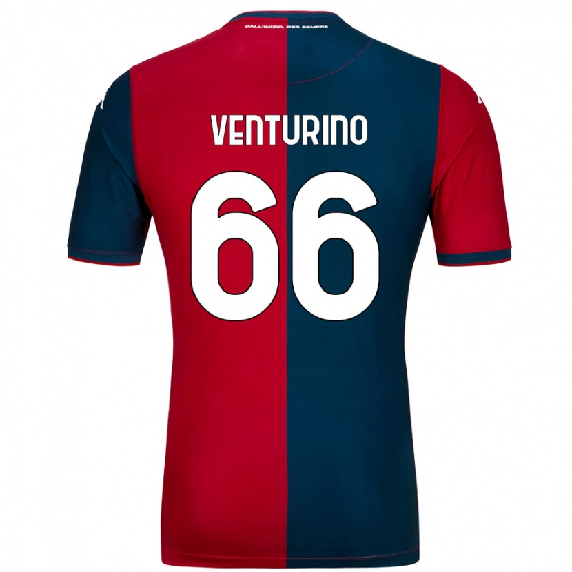 Danxen Kinderen Lorenzo Venturino #66 Rood Donkerblauw Thuisshirt Thuistenue 2024/25 T-Shirt