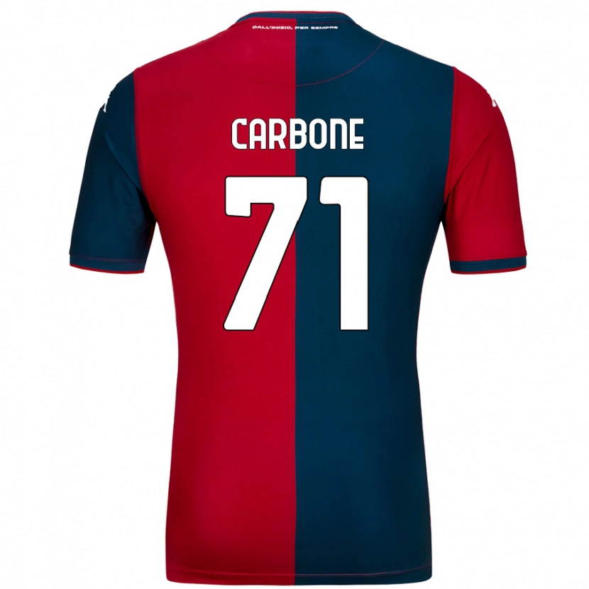 Danxen Kinderen Filippo Carbone #71 Rood Donkerblauw Thuisshirt Thuistenue 2024/25 T-Shirt