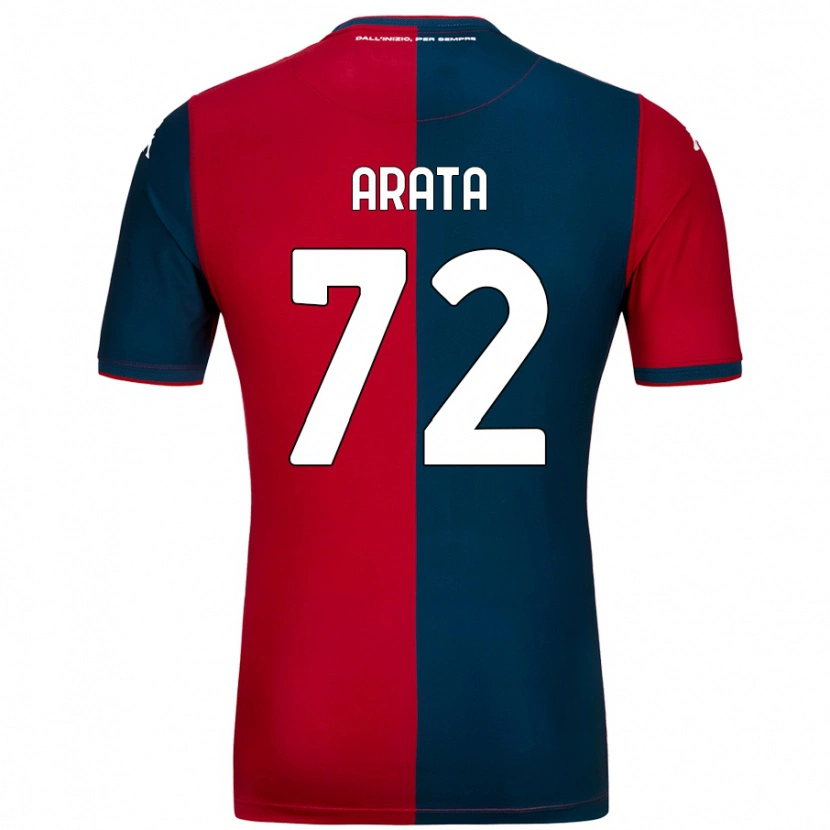 Danxen Kinderen Stefano Arata #72 Rood Donkerblauw Thuisshirt Thuistenue 2024/25 T-Shirt