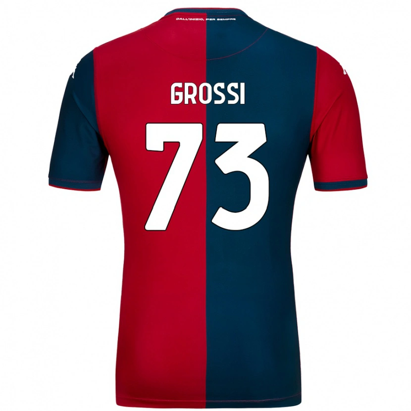 Danxen Kinderen Jacopo Grossi #73 Rood Donkerblauw Thuisshirt Thuistenue 2024/25 T-Shirt