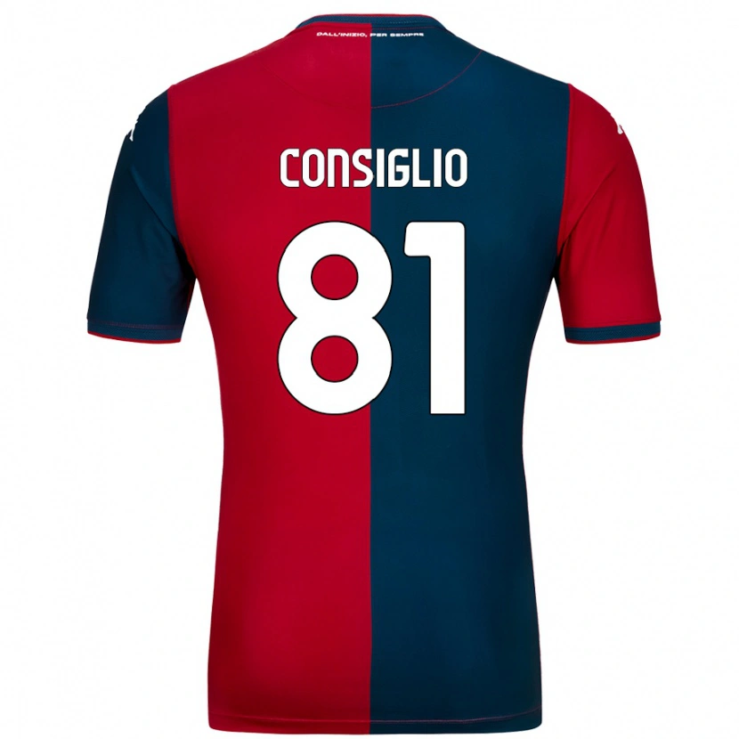 Danxen Kinderen Leonardo Consiglio #81 Rood Donkerblauw Thuisshirt Thuistenue 2024/25 T-Shirt