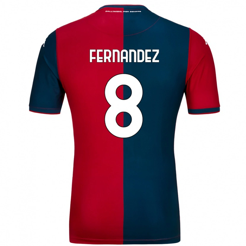 Danxen Kinderen Maria Fernandez #8 Rood Donkerblauw Thuisshirt Thuistenue 2024/25 T-Shirt