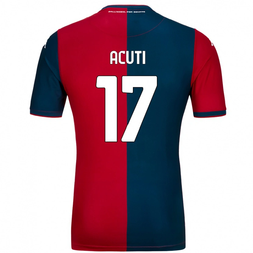 Danxen Kinderen Arianna Acuti #17 Rood Donkerblauw Thuisshirt Thuistenue 2024/25 T-Shirt