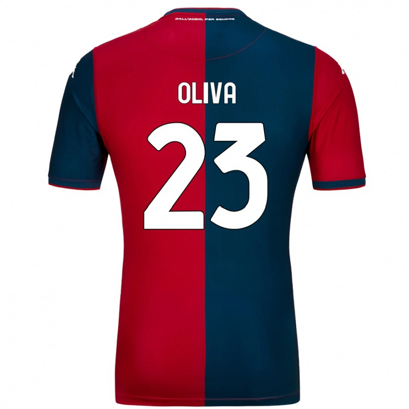 Danxen Kinderen Eleonora Oliva #23 Rood Donkerblauw Thuisshirt Thuistenue 2024/25 T-Shirt