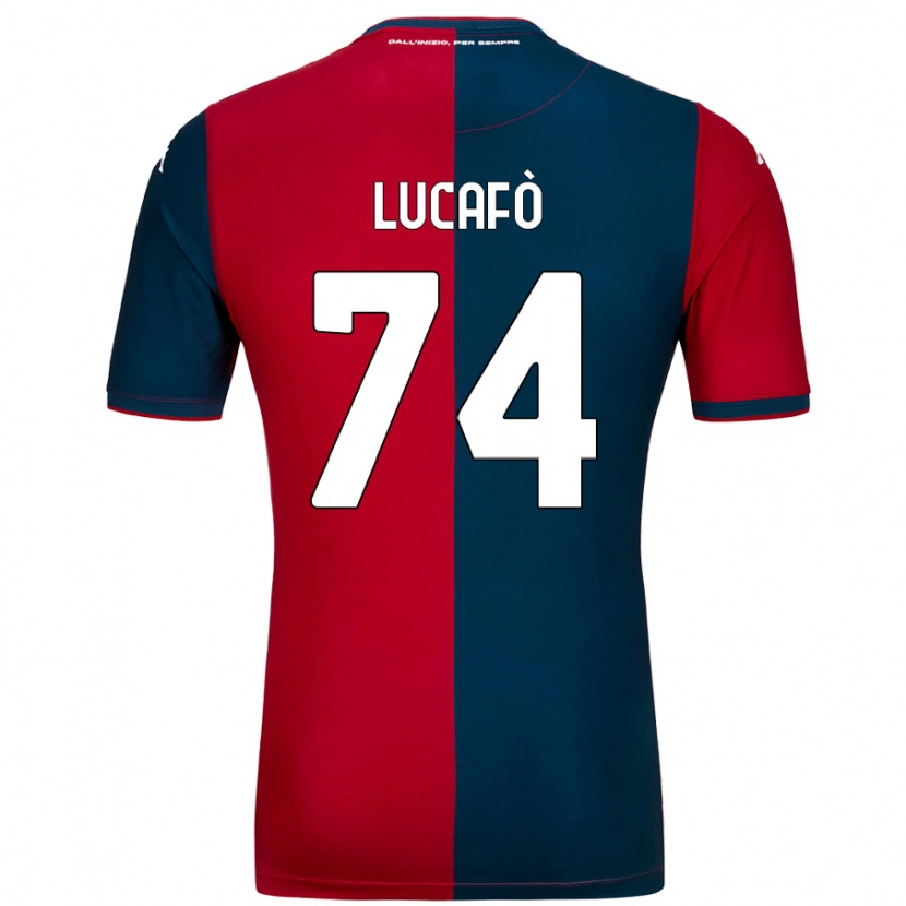 Danxen Kinderen Sara Lucafò #74 Rood Donkerblauw Thuisshirt Thuistenue 2024/25 T-Shirt