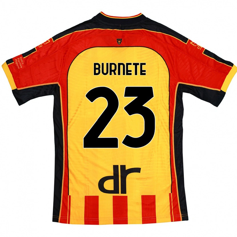 Danxen Kinderen Rareș Burnete #23 Geel Rood Thuisshirt Thuistenue 2024/25 T-Shirt