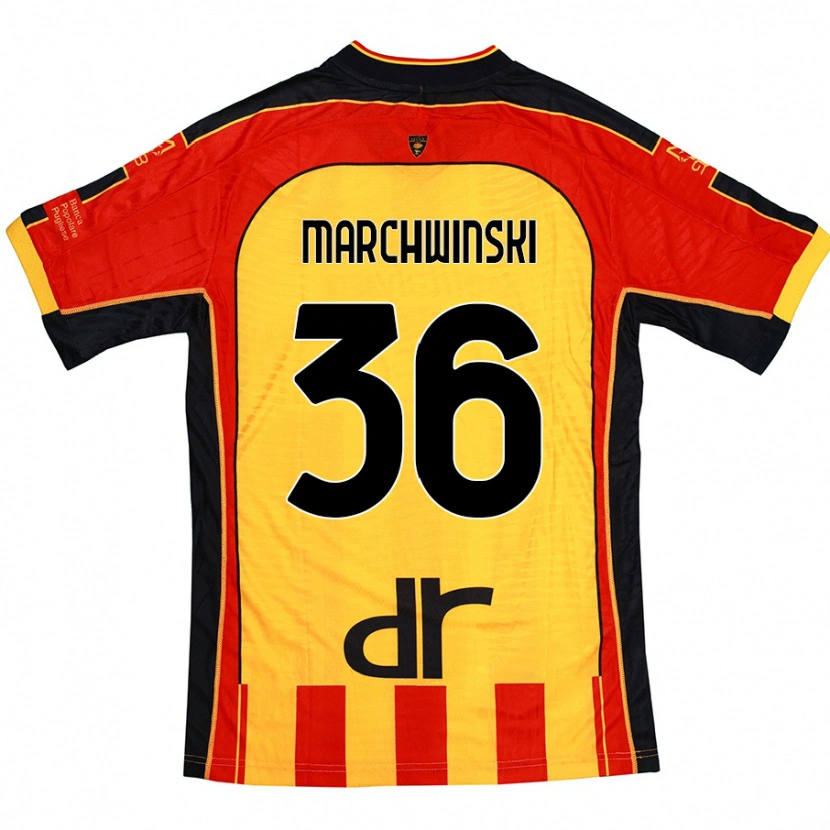 Danxen Kinderen Filip Marchwinski #36 Geel Rood Thuisshirt Thuistenue 2024/25 T-Shirt