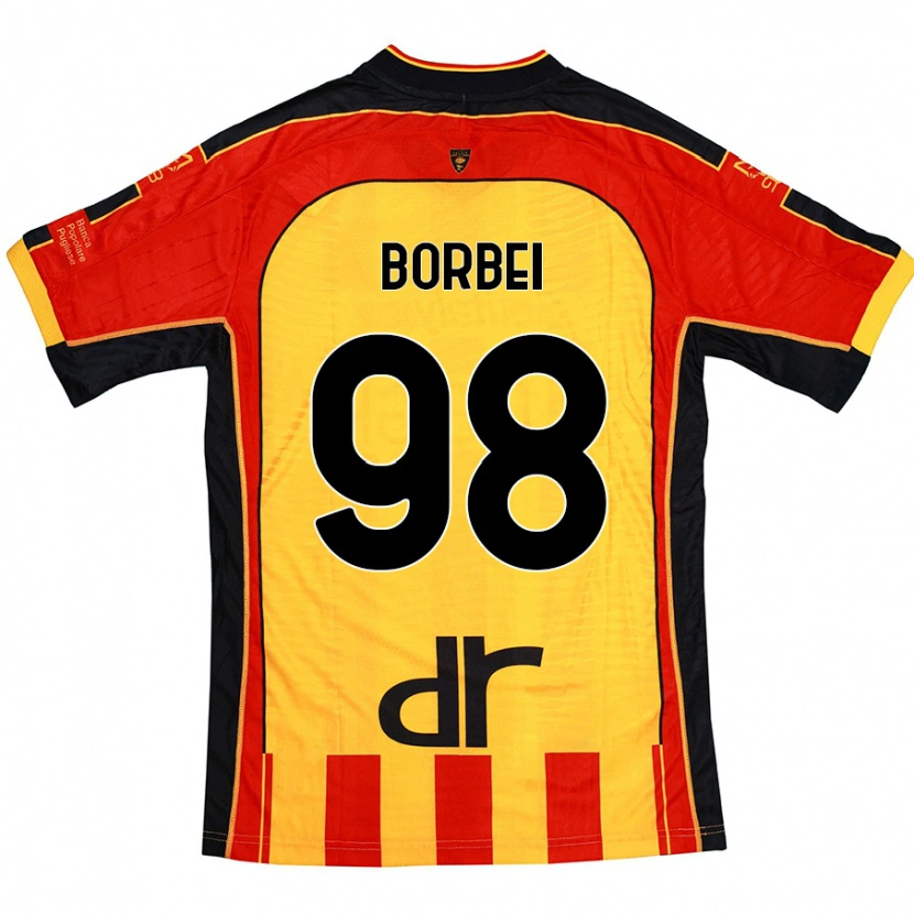 Danxen Kinderen Alexandru Borbei #98 Geel Rood Thuisshirt Thuistenue 2024/25 T-Shirt