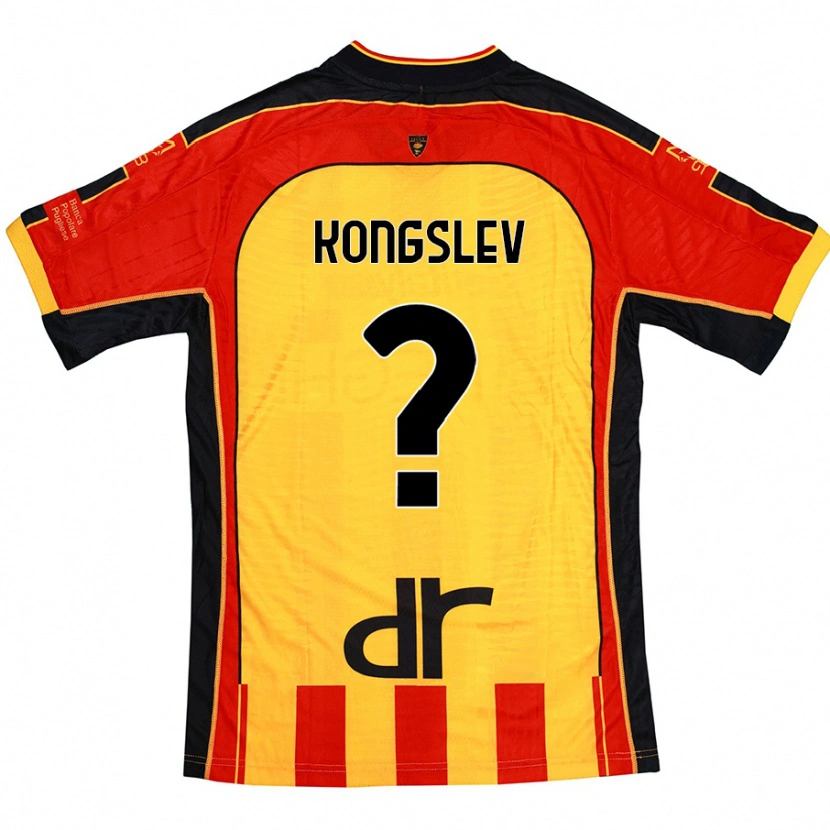 Danxen Kinderen Frederik Kongslev #0 Geel Rood Thuisshirt Thuistenue 2024/25 T-Shirt