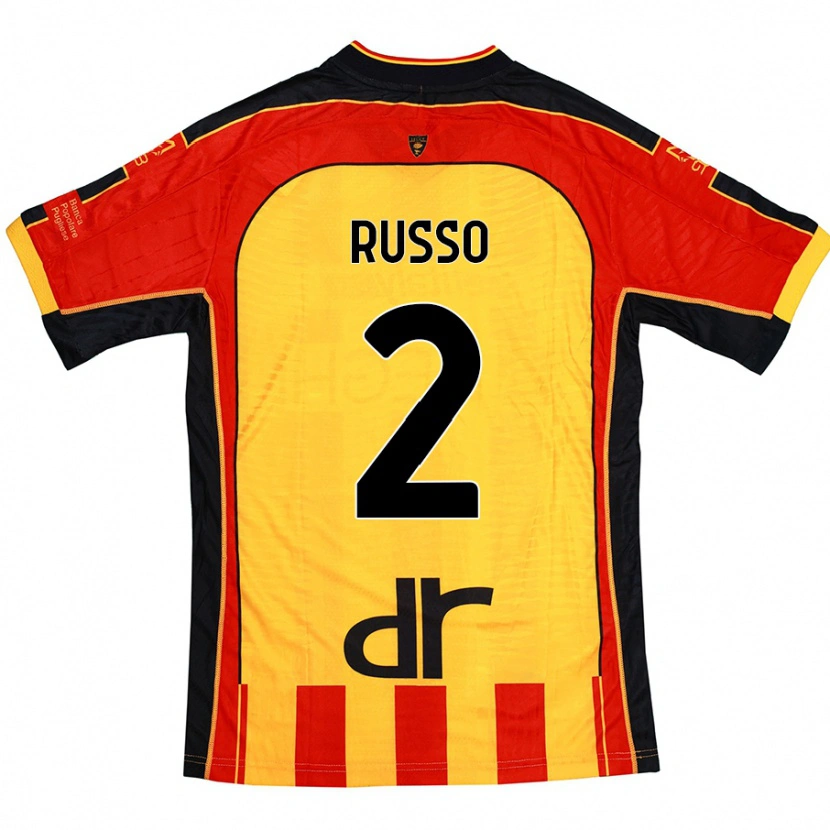 Danxen Kinderen Luca Russo #2 Geel Rood Thuisshirt Thuistenue 2024/25 T-Shirt