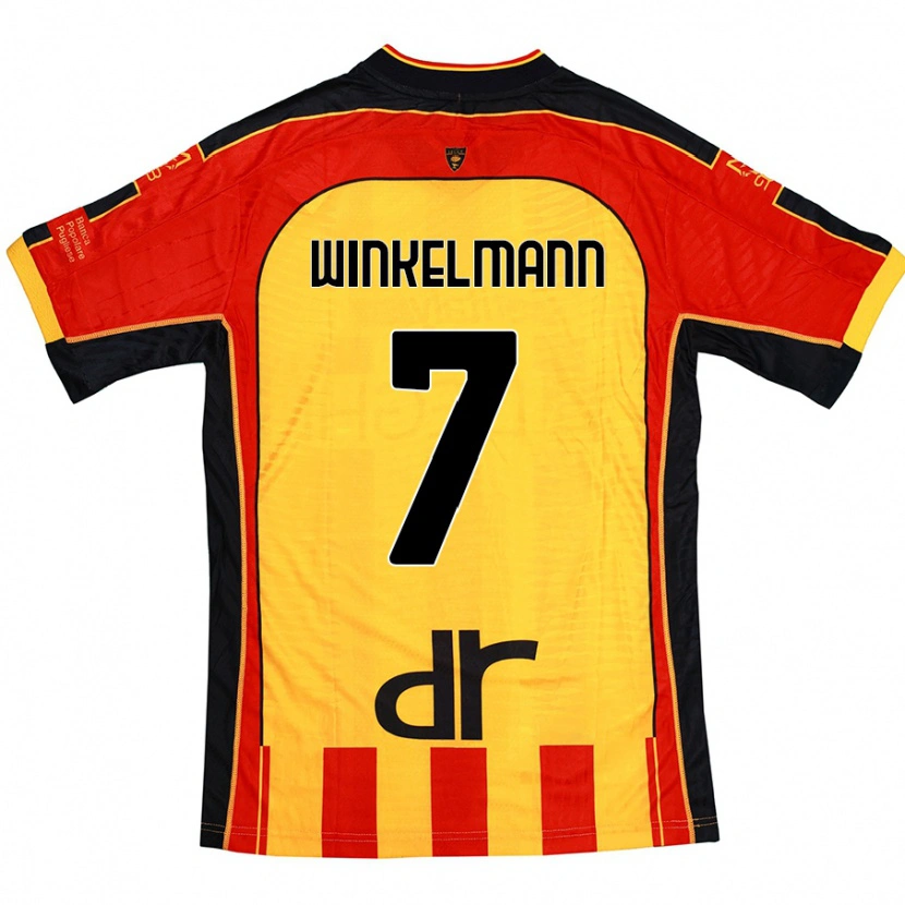 Danxen Kinderen Till Winkelmann #7 Geel Rood Thuisshirt Thuistenue 2024/25 T-Shirt