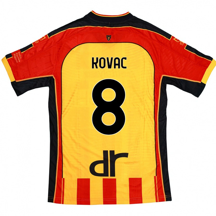 Danxen Kinderen Niko Kovac #8 Geel Rood Thuisshirt Thuistenue 2024/25 T-Shirt