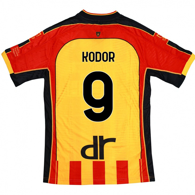 Danxen Kinderen Jason Kodor #9 Geel Rood Thuisshirt Thuistenue 2024/25 T-Shirt