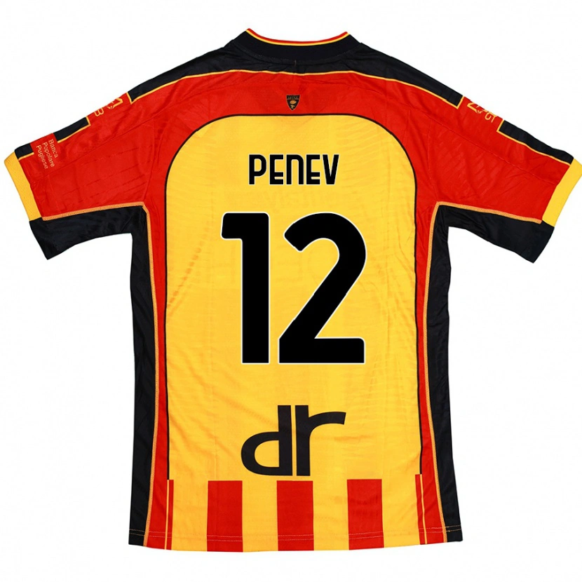 Danxen Kinderen Plamen Penev #12 Geel Rood Thuisshirt Thuistenue 2024/25 T-Shirt