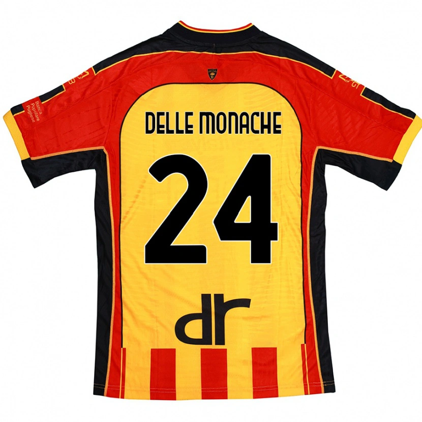 Danxen Kinderen Marco Delle Monache #24 Geel Rood Thuisshirt Thuistenue 2024/25 T-Shirt