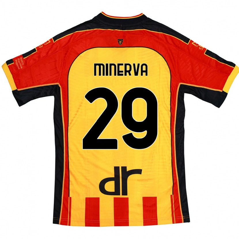 Danxen Kinderen Francesco Minerva #29 Geel Rood Thuisshirt Thuistenue 2024/25 T-Shirt