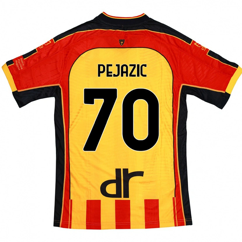 Danxen Kinderen Mario Pejazic #70 Geel Rood Thuisshirt Thuistenue 2024/25 T-Shirt