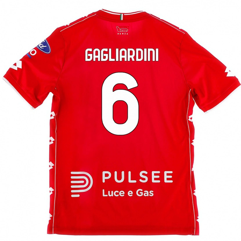 Danxen Kinderen Roberto Gagliardini #6 Rood Wit Thuisshirt Thuistenue 2024/25 T-Shirt