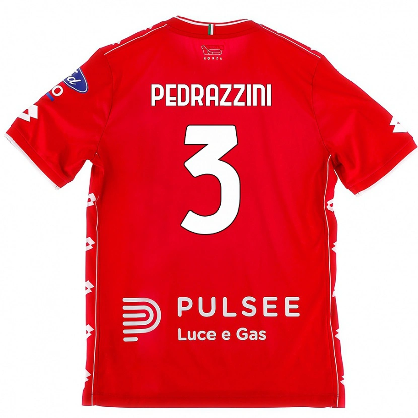 Danxen Kinderen Carlo Pedrazzini #3 Rood Wit Thuisshirt Thuistenue 2024/25 T-Shirt