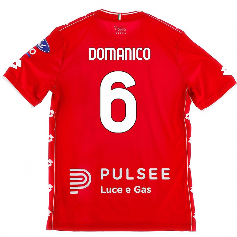 Danxen Kinderen Saverio Domanico #6 Rood Wit Thuisshirt Thuistenue 2024/25 T-Shirt