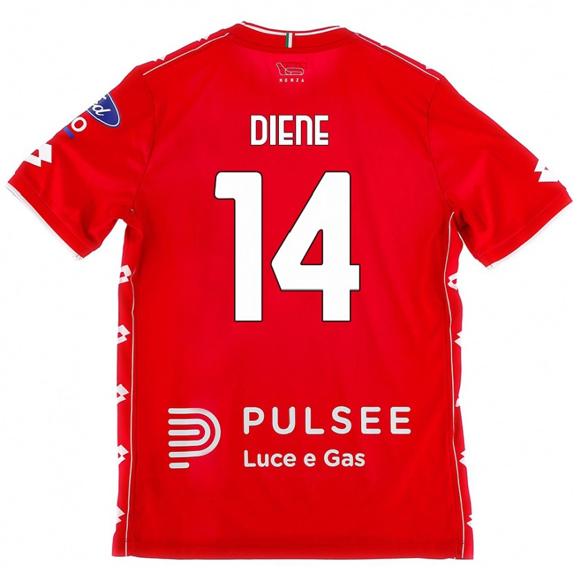 Danxen Kinderen Abdou Diene #14 Rood Wit Thuisshirt Thuistenue 2024/25 T-Shirt