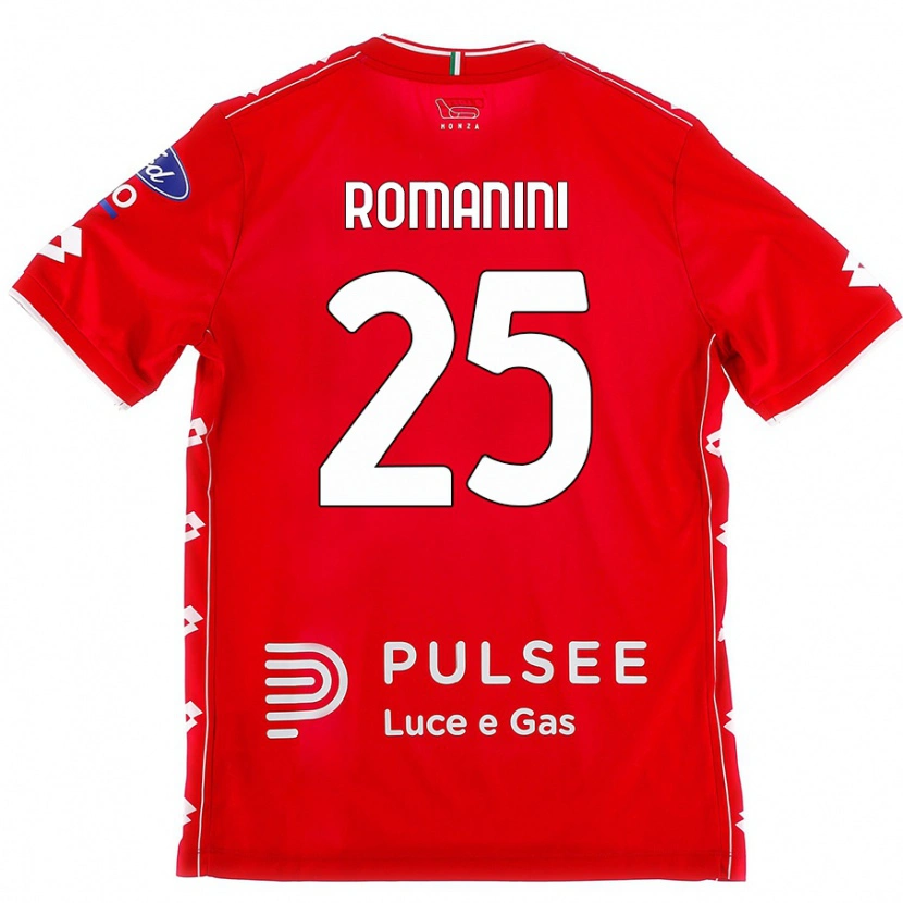 Danxen Kinderen Andrea Romanini #25 Rood Wit Thuisshirt Thuistenue 2024/25 T-Shirt