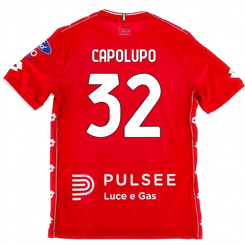 Danxen Kinderen Samuele Capolupo #32 Rood Wit Thuisshirt Thuistenue 2024/25 T-Shirt