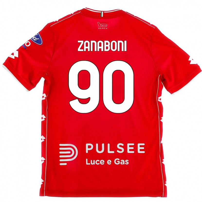 Danxen Kinderen Emanuele Zanaboni #90 Rood Wit Thuisshirt Thuistenue 2024/25 T-Shirt