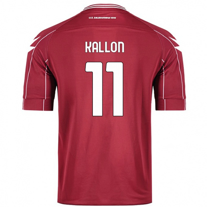 Danxen Kinderen Yayah Kallon #11 Bordeauxrood Thuisshirt Thuistenue 2024/25 T-Shirt