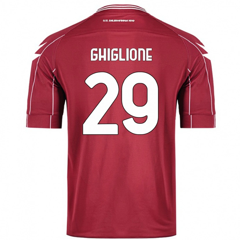 Danxen Kinderen Paolo Ghiglione #29 Bordeauxrood Thuisshirt Thuistenue 2024/25 T-Shirt