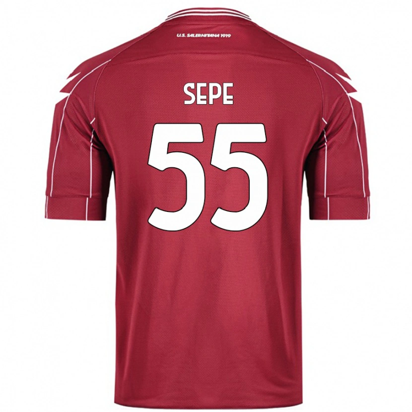 Danxen Kinderen Luigi Sepe #55 Bordeauxrood Thuisshirt Thuistenue 2024/25 T-Shirt