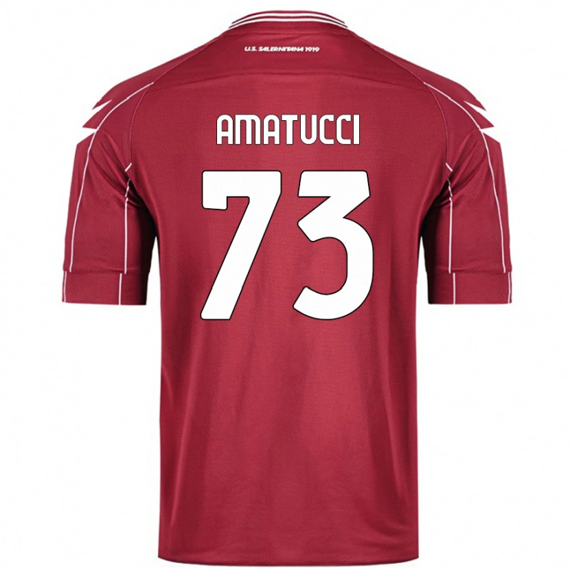 Danxen Kinderen Lorenzo Amatucci #73 Bordeauxrood Thuisshirt Thuistenue 2024/25 T-Shirt