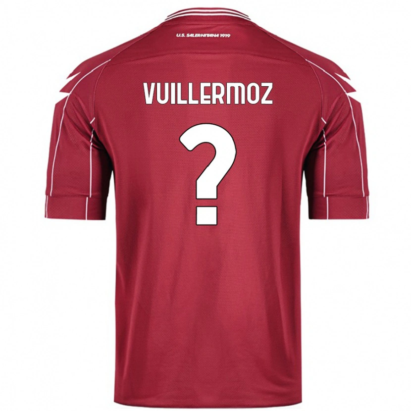 Danxen Kinderen Joshua Vuillermoz #0 Bordeauxrood Thuisshirt Thuistenue 2024/25 T-Shirt