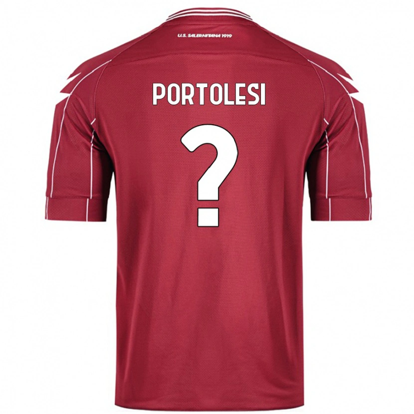 Danxen Kinderen Sebastien Portolesi #0 Bordeauxrood Thuisshirt Thuistenue 2024/25 T-Shirt