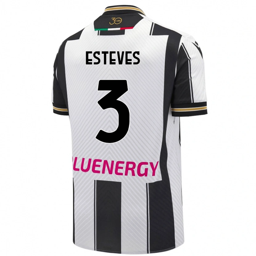 Danxen Kinderen Gonçalo Esteves #3 Wit Zwart Thuisshirt Thuistenue 2024/25 T-Shirt