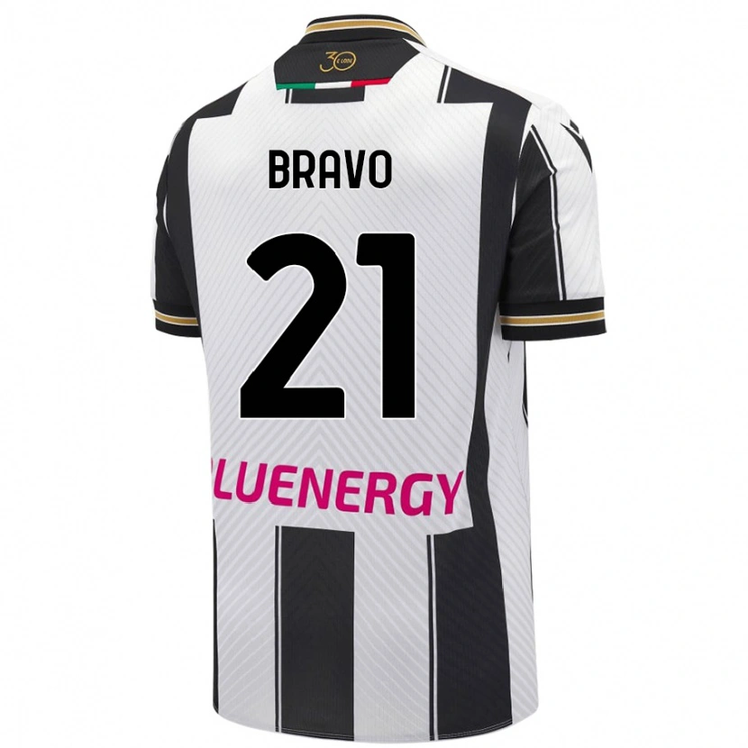 Danxen Kinderen Iker Bravo #21 Wit Zwart Thuisshirt Thuistenue 2024/25 T-Shirt