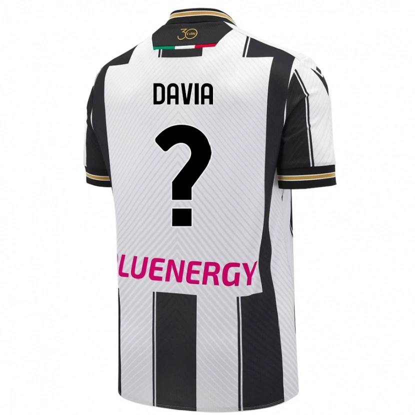 Danxen Kinderen Emiliano Davia #0 Wit Zwart Thuisshirt Thuistenue 2024/25 T-Shirt