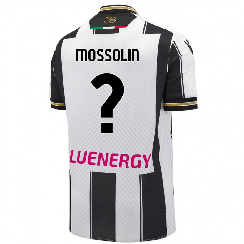 Danxen Kinderen Lorenzo Mossolin #0 Wit Zwart Thuisshirt Thuistenue 2024/25 T-Shirt