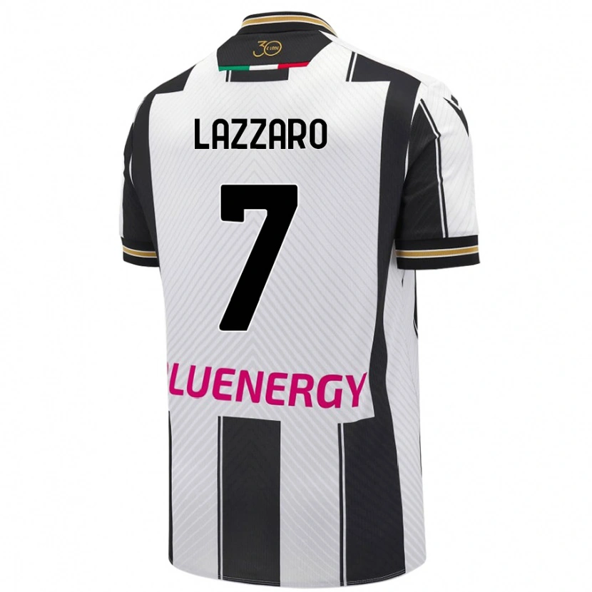 Danxen Kinderen Davide Lazzaro #7 Wit Zwart Thuisshirt Thuistenue 2024/25 T-Shirt