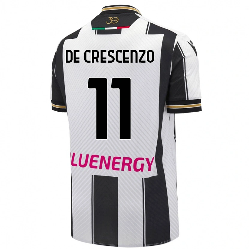 Danxen Kinderen Marco De Crescenzo #11 Wit Zwart Thuisshirt Thuistenue 2024/25 T-Shirt