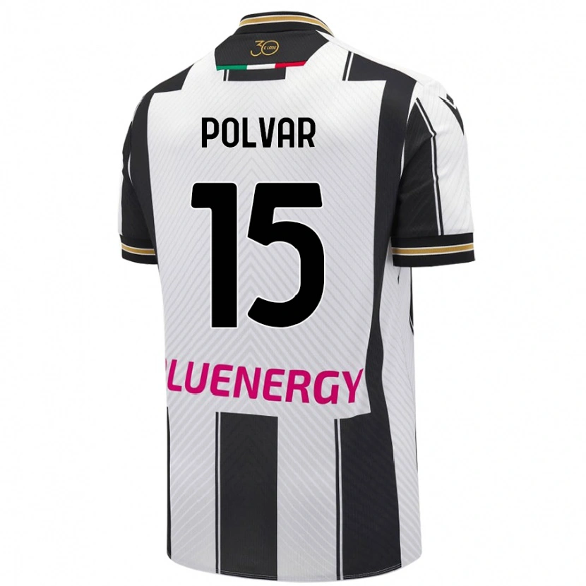 Danxen Kinderen Francesco Polvar #15 Wit Zwart Thuisshirt Thuistenue 2024/25 T-Shirt