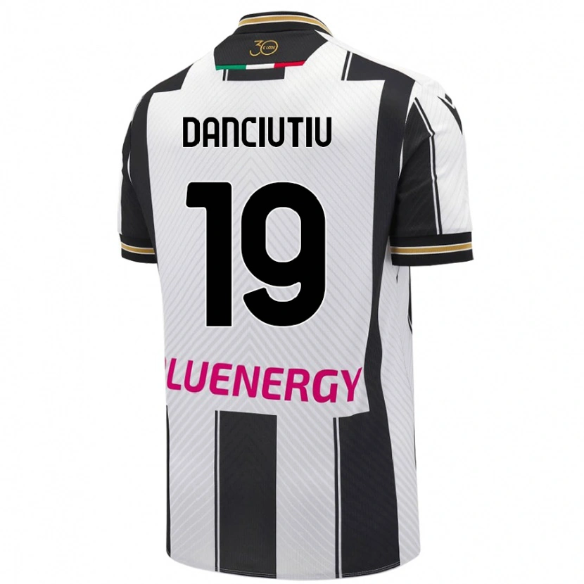 Danxen Kinderen Vlad Danciuțiu #19 Wit Zwart Thuisshirt Thuistenue 2024/25 T-Shirt