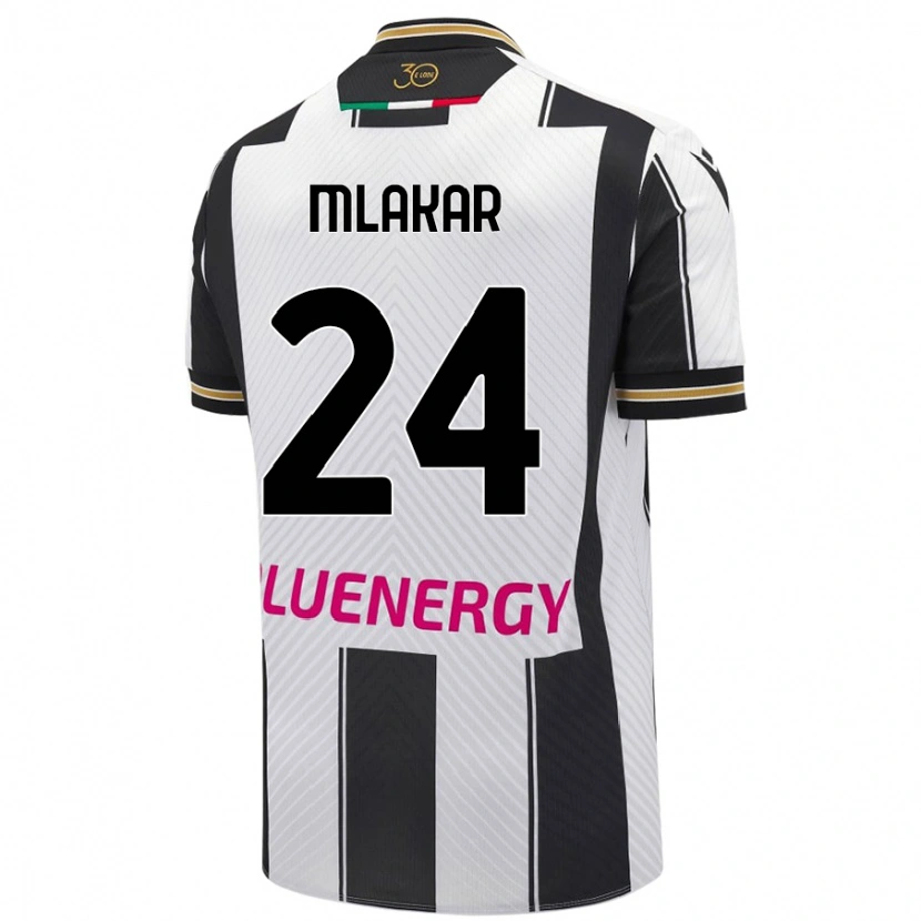 Danxen Kinderen Lorenzo Mlakar #24 Wit Zwart Thuisshirt Thuistenue 2024/25 T-Shirt