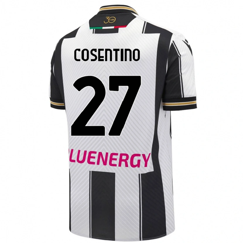 Danxen Kinderen Sergio Cosentino #27 Wit Zwart Thuisshirt Thuistenue 2024/25 T-Shirt