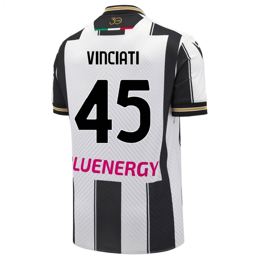 Danxen Kinderen Giulio Vinciati #45 Wit Zwart Thuisshirt Thuistenue 2024/25 T-Shirt