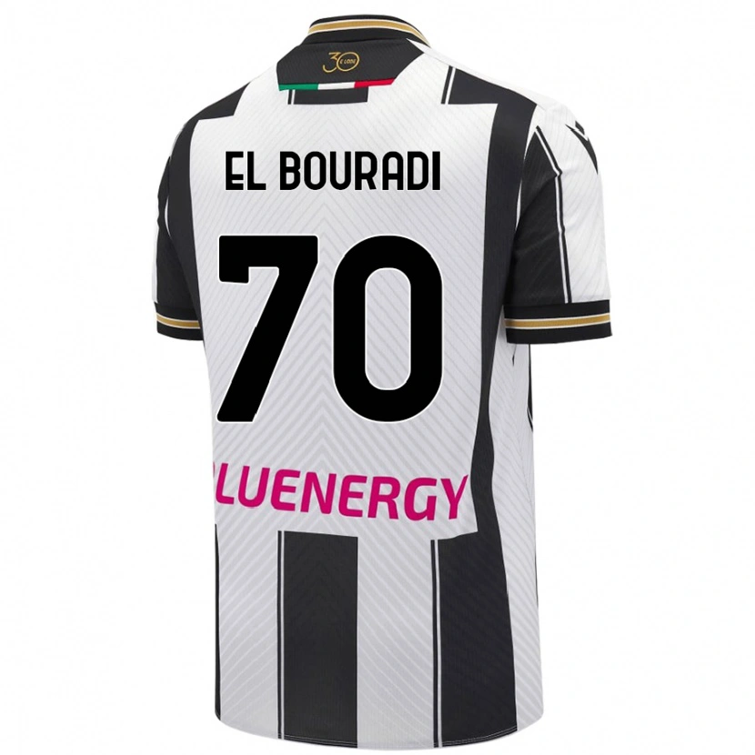 Danxen Kinderen Walid El Bouradi #70 Wit Zwart Thuisshirt Thuistenue 2024/25 T-Shirt