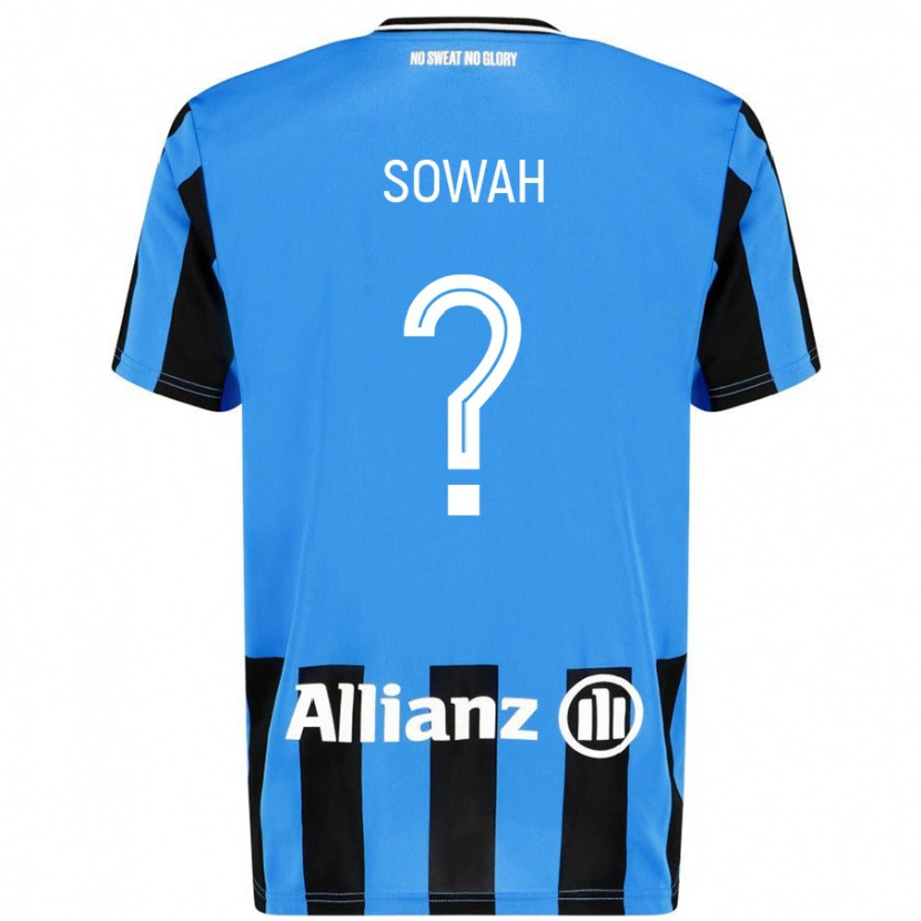 Danxen Kinderen Kamal Sowah #0 Hemelsblauw Zwart Thuisshirt Thuistenue 2024/25 T-Shirt