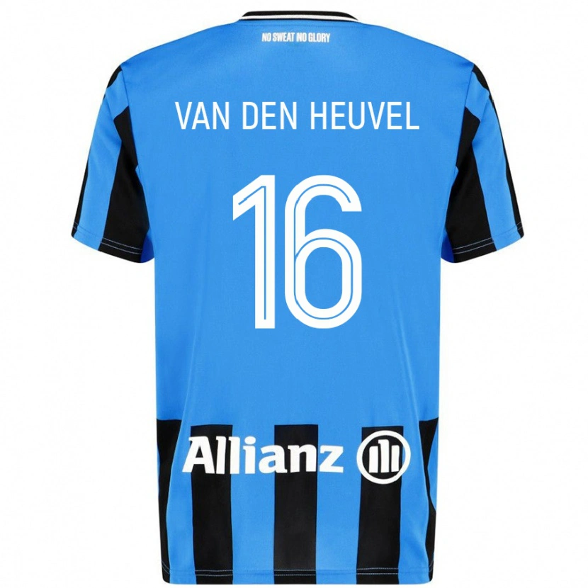 Danxen Kinderen Dani Van Den Heuvel #16 Hemelsblauw Zwart Thuisshirt Thuistenue 2024/25 T-Shirt