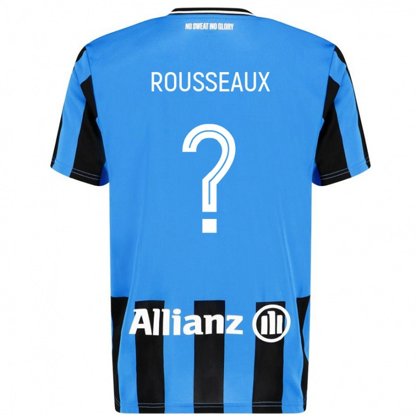 Danxen Kinderen Luca Rousseaux #0 Hemelsblauw Zwart Thuisshirt Thuistenue 2024/25 T-Shirt